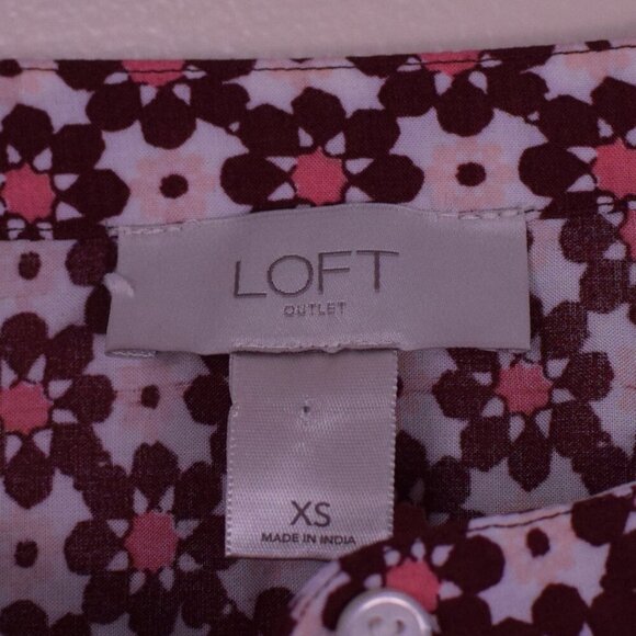 Women's Ann Taylor LOFT Petalwork Poet Long Sleeve Floral Blouse - Size XS - Picture 3 of 7